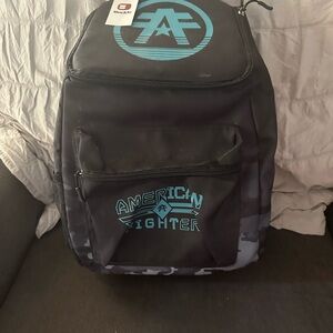 American Fighter Black and Gray Backpack with Striking Design